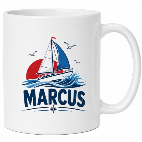Tasse »Segelboot mit Name Marcus«