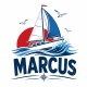 Tasse »Segelboot mit Name Marcus«
