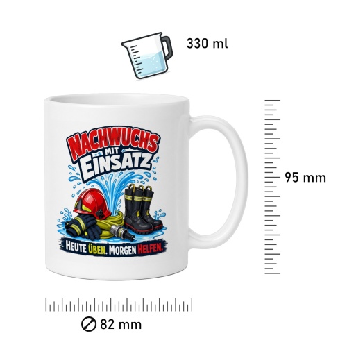 Tasse »Nachwuchs mit Einsatz – Heute üben. Morgen helfen.«