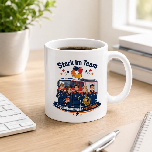 Tasse »Stark im Team – Jugendfeuerwehr...