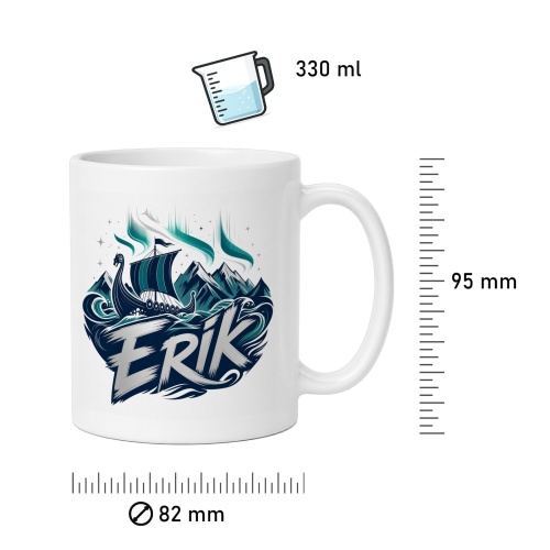Tasse »Erik – Wikingerschiff & Nordlicht«