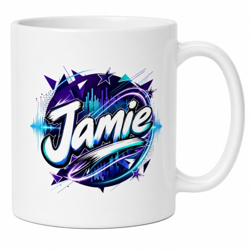 Tasse »Jamie – Name im Neon-Design«
