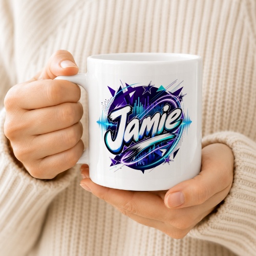Tasse »Jamie – Name im Neon-Design«