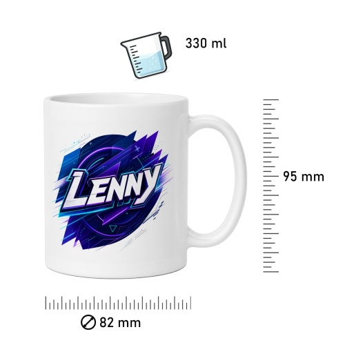 Tasse »Lenny – moderner Name im Grafikstil«