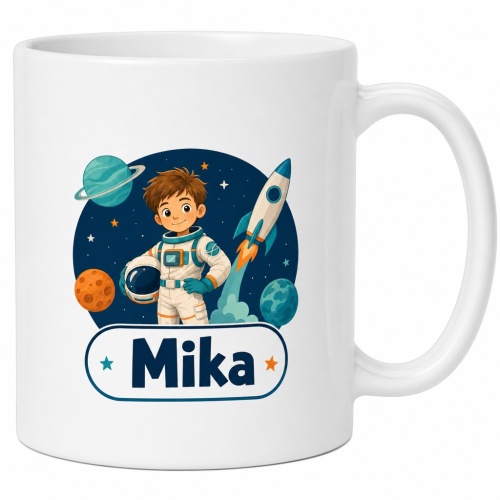 Tasse »Astronaut mit Name Mika«