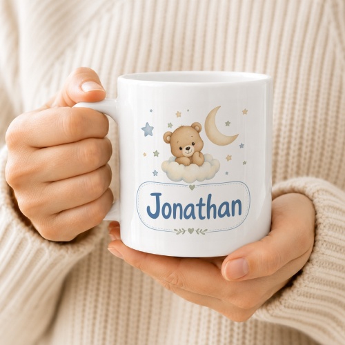 Tasse »Bärchen auf Wolke mit Namen Jonathan«