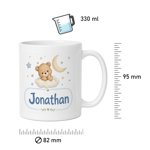 Tasse »Bärchen auf Wolke mit Namen Jonathan«