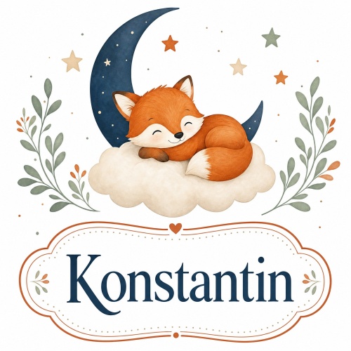 Tasse »Schlafender Fuchs & Name Konstantin«