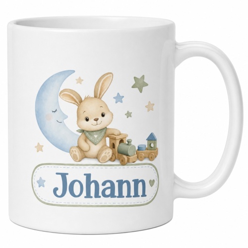 Tasse »Hase, Mond & Name Johann«
