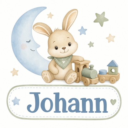 Tasse »Hase, Mond & Name Johann«