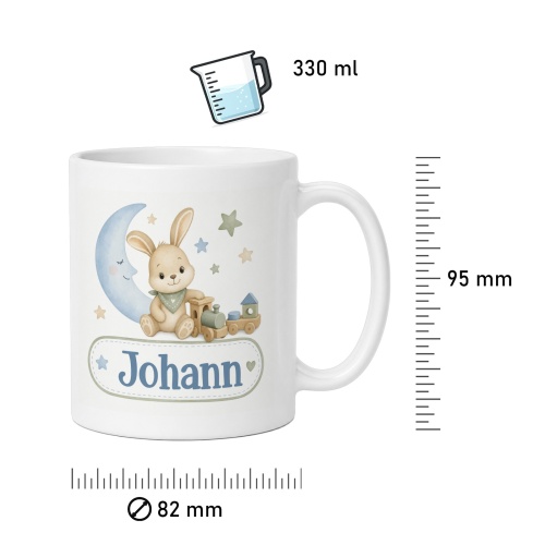 Tasse »Hase, Mond & Name Johann«