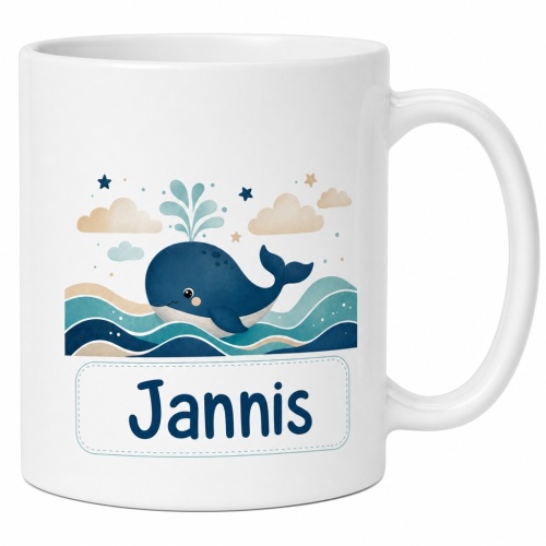 Tasse »Wal mit Name Jannis«