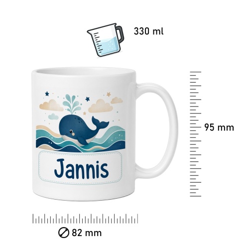 Tasse »Wal mit Name Jannis«