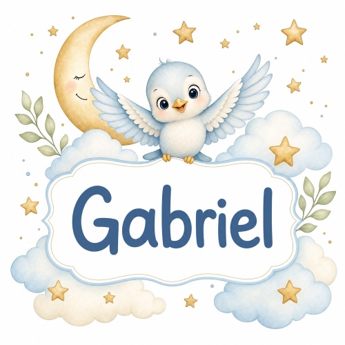 Tasse »Gabriel mit Vogel und Mond«