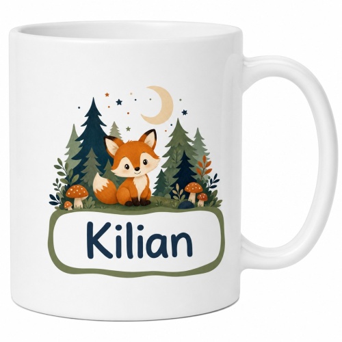 Tasse »Waldfuchs mit Name Kilian«