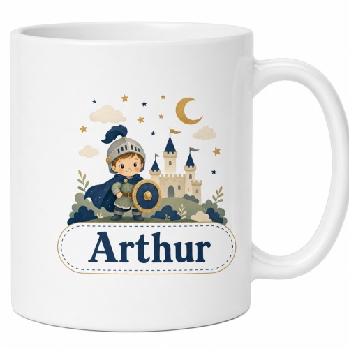 Tasse »Ritter mit Burg und Name«