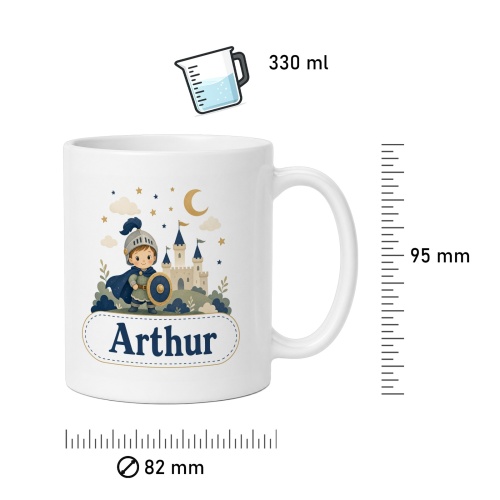 Tasse »Ritter mit Burg und Name«