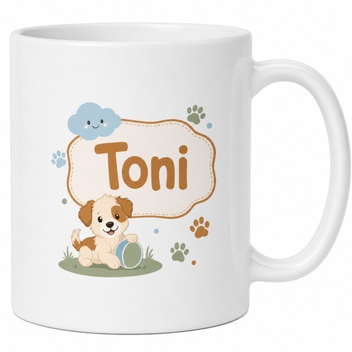 Tasse »Toni Hundemotiv mit Name«
