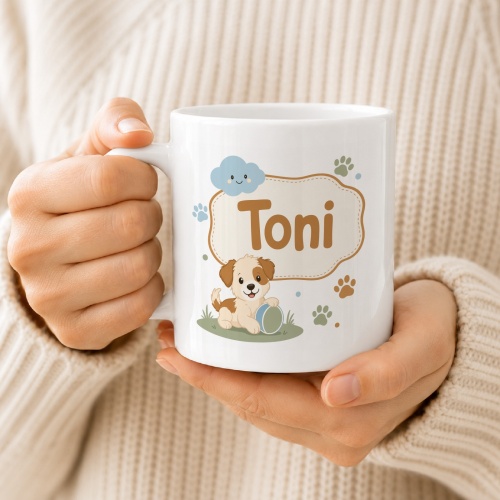 Tasse »Toni Hundemotiv mit Name«