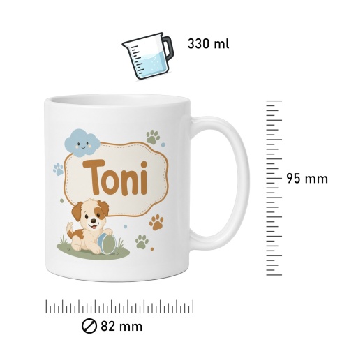 Tasse »Toni Hundemotiv mit Name«