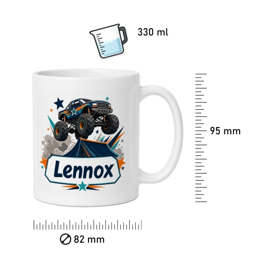 Tasse »Monstertruck mit Name Lennox«