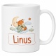 Tasse »Fuchs auf Wolke – Name Linus«