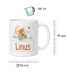 Tasse »Fuchs auf Wolke – Name Linus«