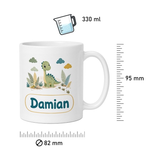 Tasse »Dino mit Name Damian«