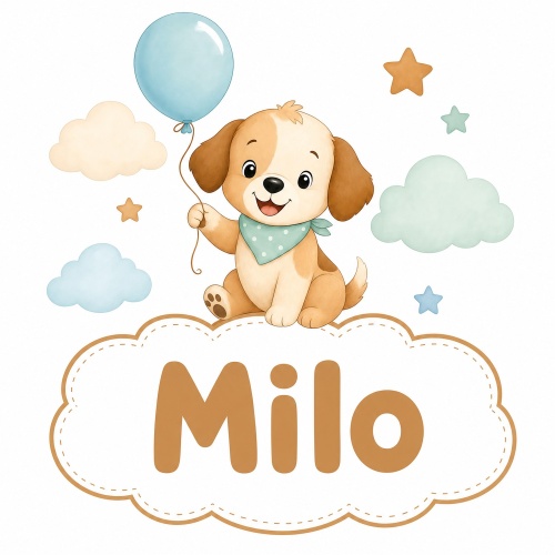 Tasse »Milo Hund Ballon Wolken«