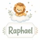 Tasse »Löwe auf Wolke mit Name Raphael«