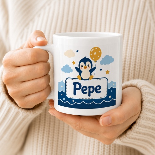 Tasse »Pinguin mit Ballon – Pepe«