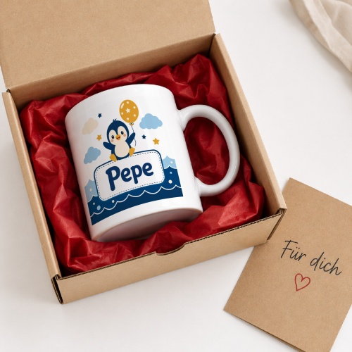 Tasse »Pinguin mit Ballon – Pepe«
