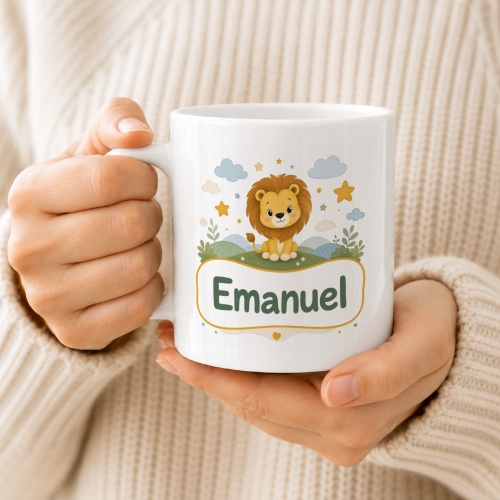 Tasse »Löwe mit Name Emanuel«