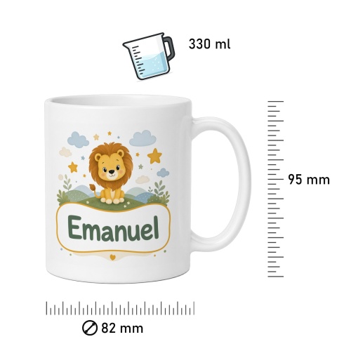 Tasse »Löwe mit Name Emanuel«