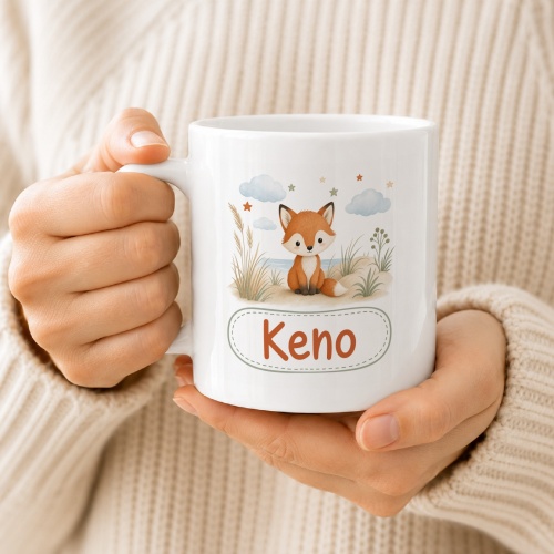 Tasse »Niedlicher Fuchs mit Name Keno«
