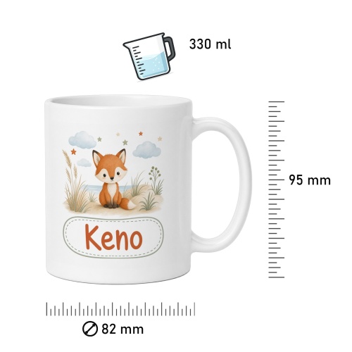 Tasse »Niedlicher Fuchs mit Name Keno«