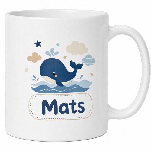 Tasse »Wal und Name Mats«