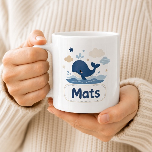 Tasse »Wal und Name Mats«