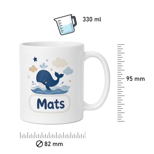 Tasse »Wal und Name Mats«
