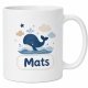 Tasse »Wal und Name Mats«