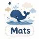 Tasse »Wal und Name Mats«