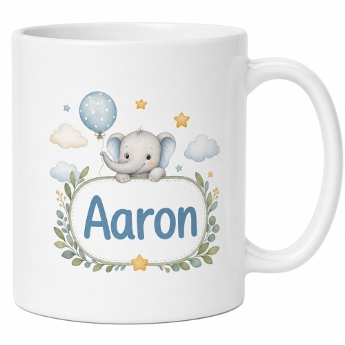 Tasse »Elefant mit Name Aaron«