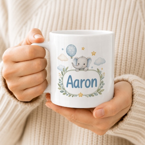 Tasse »Elefant mit Name Aaron«