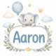 Tasse »Elefant mit Name Aaron«