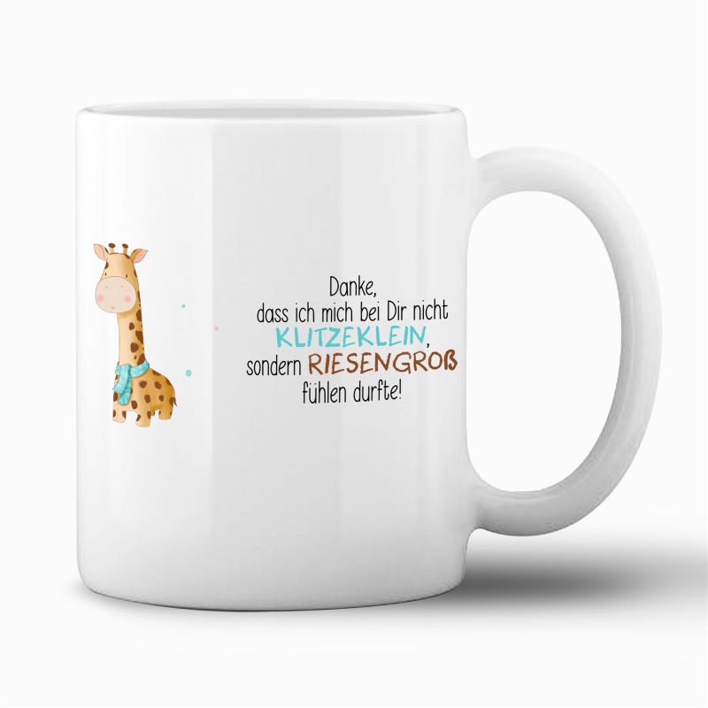 Tasse "Danke... klitzeklein... riesengroß"