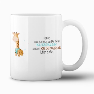 Tasse "Danke... klitzeklein... riesengroß"