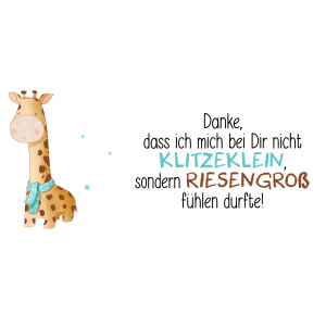 Tasse "Danke... klitzeklein... riesengroß"