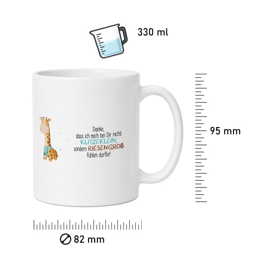 Tasse »Danke... klitzeklein... riesengroß«