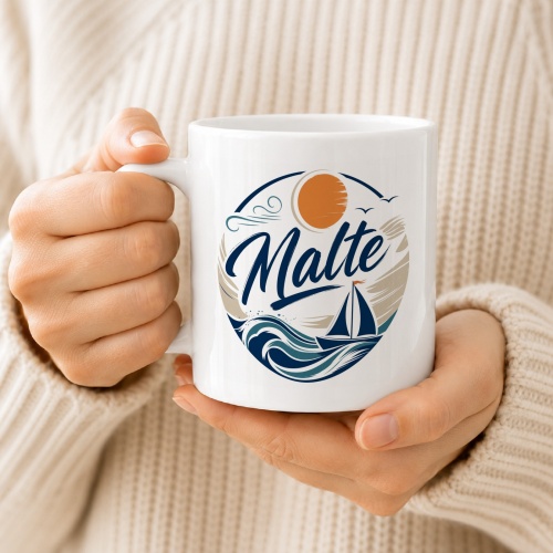 Tasse »Malte Segelboot & Sonne«
