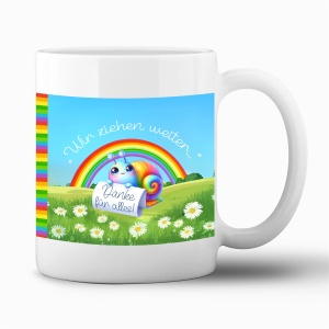 Tasse "Danke. Wir ziehen weiter."